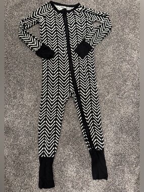 Little Sleepies Midnight Herringbone Bamboo Zippie - 18-24M